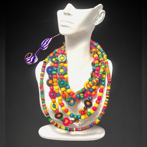 Sassy Jones Colorful 3 Strand Beaded Necklace - Picture 5 of 5